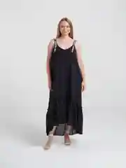 Черный сарафан женский, повседневный, макси