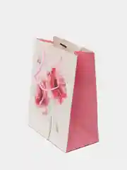 Пакет подарочный, бумажный, "Нежные цветы" с глиттером, размер: 18*10*23 см