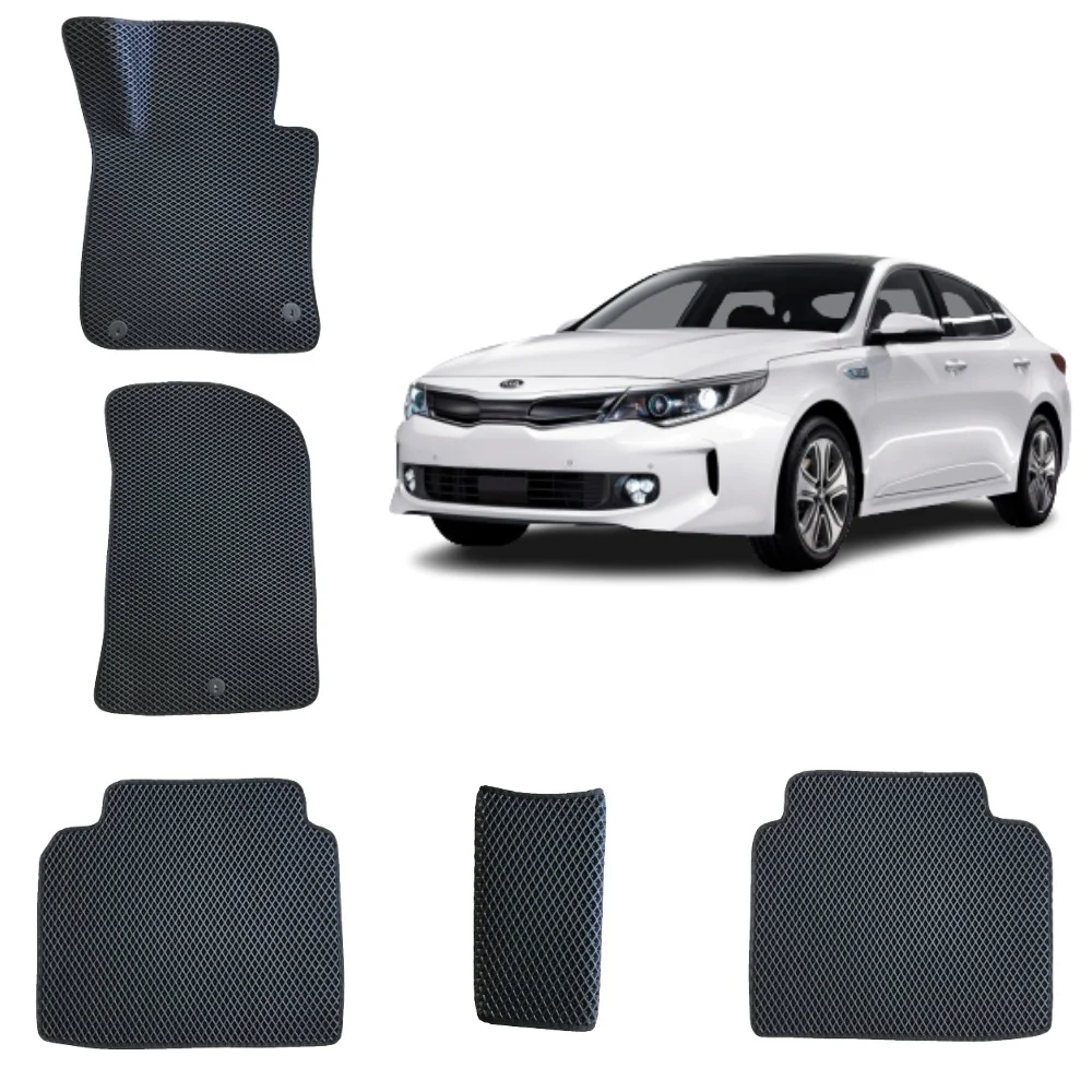 Черный 3-d Автомобильные EVA коврики для KIA OPTIMA 4 JF / КИА Оптима 4 поколение