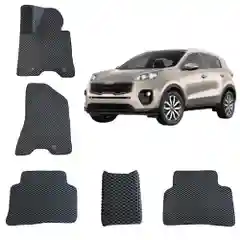 Черный 3d Автомобильные EVA коврики для KIA SPORTAGE 4 / КИА СПОРТЕЙДЖ 4 поколение