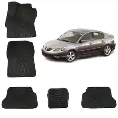 Черный 3-d Автомобильные EVA коврики для Mazda 3 BK (1 поколение) / Мазда 3 БК (1)