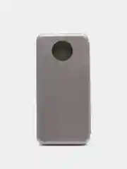 Серебряный чехол книжка Xiaomi Redmi Note 9T с функцией подставки