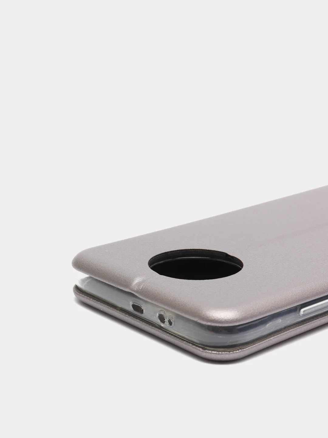 Серебряный чехол книжка Xiaomi Redmi Note 9T с функцией подставки