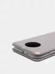 Серебряный чехол книжка Xiaomi Redmi Note 9T с функцией подставки