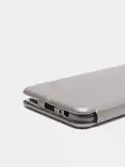 Серебряный чехол книжка Xiaomi Redmi Note 9T с функцией подставки