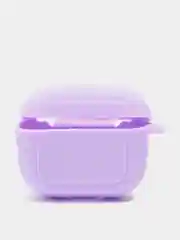 Лавандовый чехол для наушников Apple Airpods 3 с карабином силиконовый