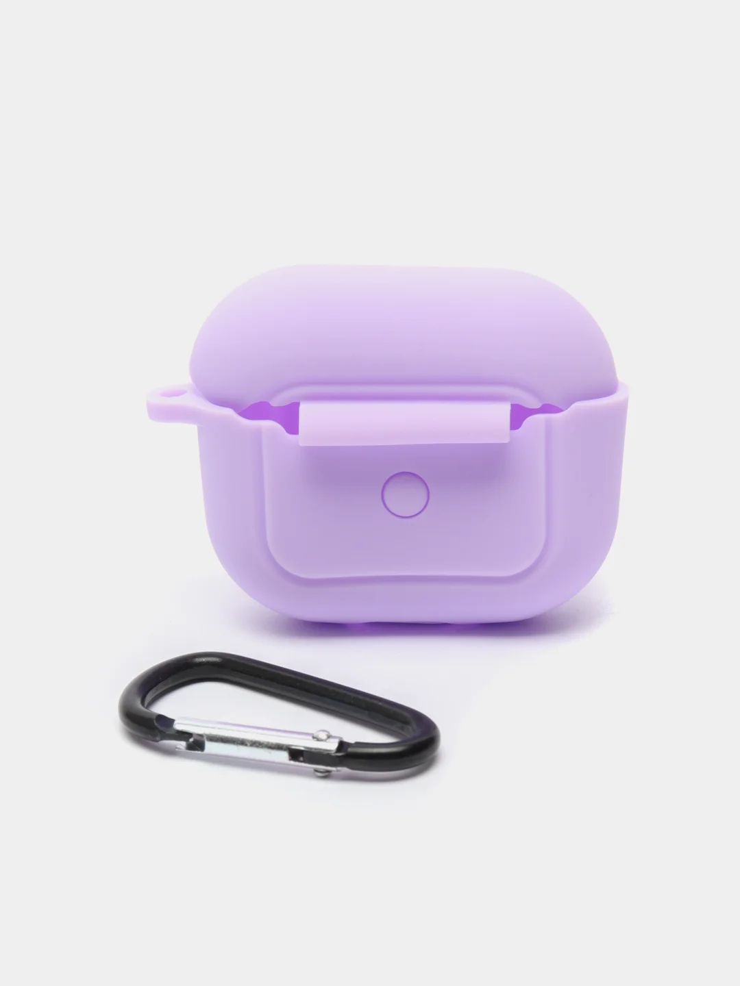 Лавандовый чехол для наушников Apple Airpods 3 с карабином силиконовый