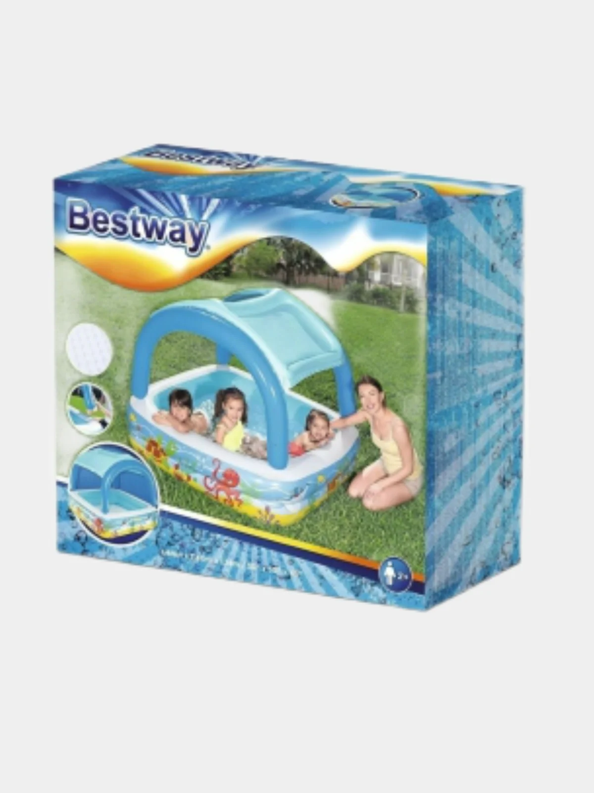 Бассейн детский надувной Bestway 52192 со съемным навесом от солнца