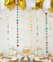 Красный праздничная гирлянда на день рождения "Happy birthday", длина 1,8 м
