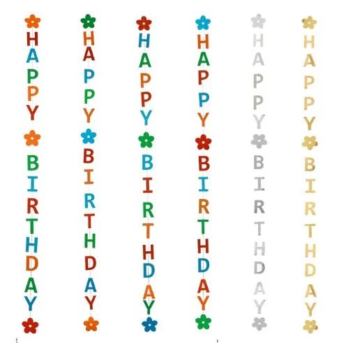 Красный праздничная гирлянда на день рождения "Happy birthday", длина 1,8 м