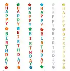 Красный праздничная гирлянда на день рождения "Happy birthday", длина 1,8 м