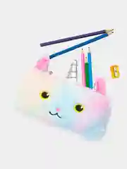 Пушистый пенал для школы "Единорог" / Пенал для девочек Kawaii