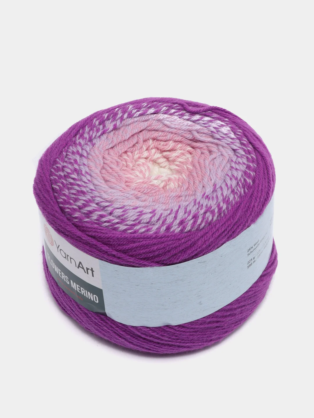 Фиолетовый пряжа Yarnart Flowers Merino, 590 м, 225 г
