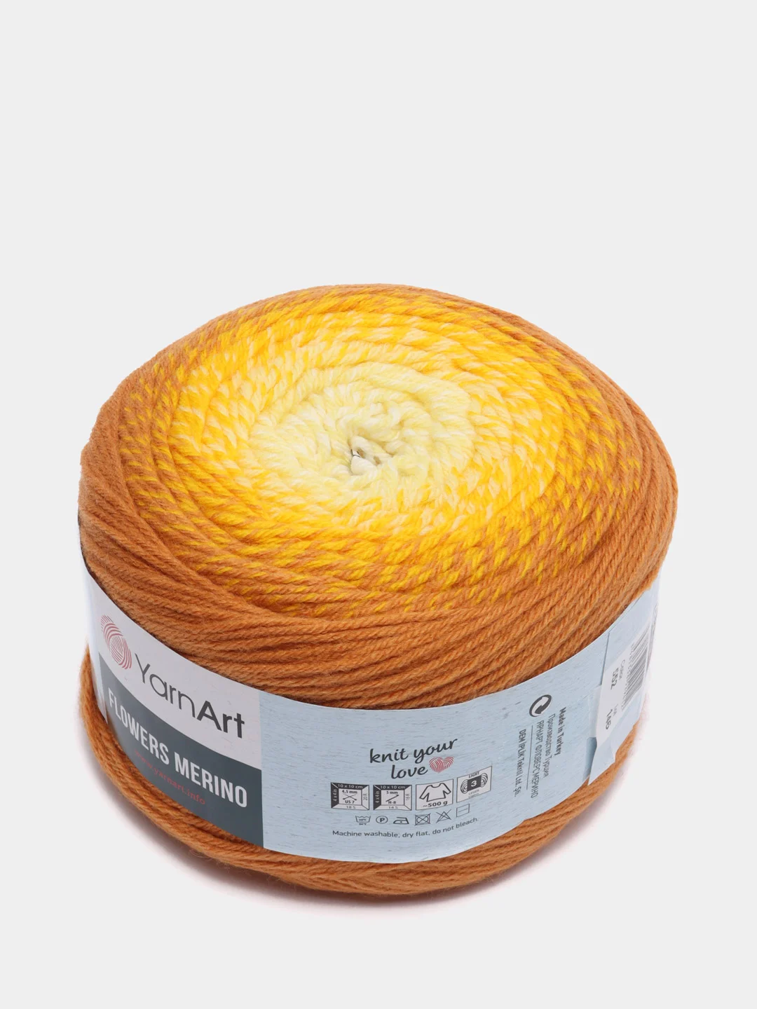 Светло-коричневый пряжа Yarnart Flowers Merino, 590 м, 225 г