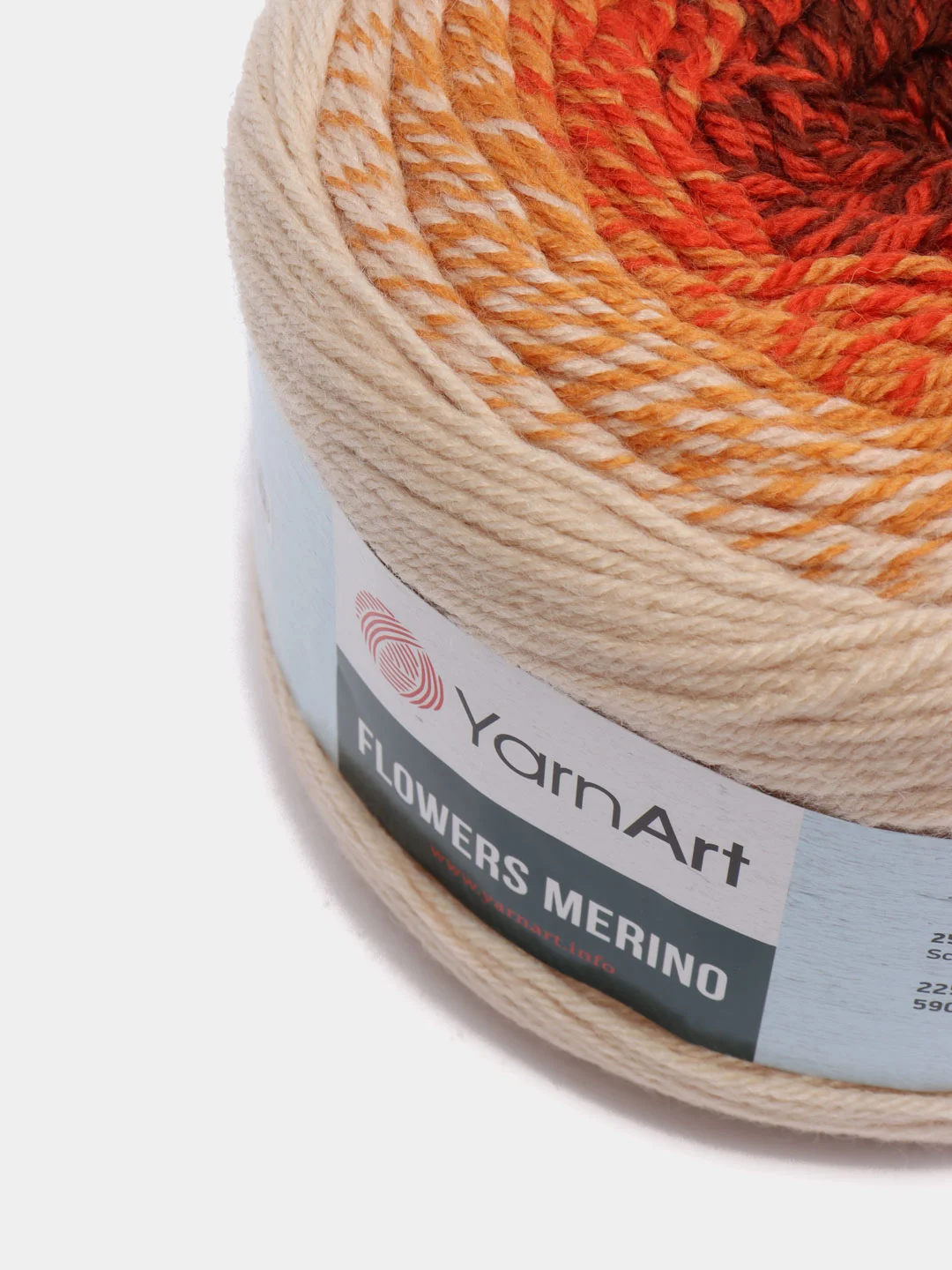 Кремовый пряжа Yarnart Flowers Merino, 590 м, 225 г