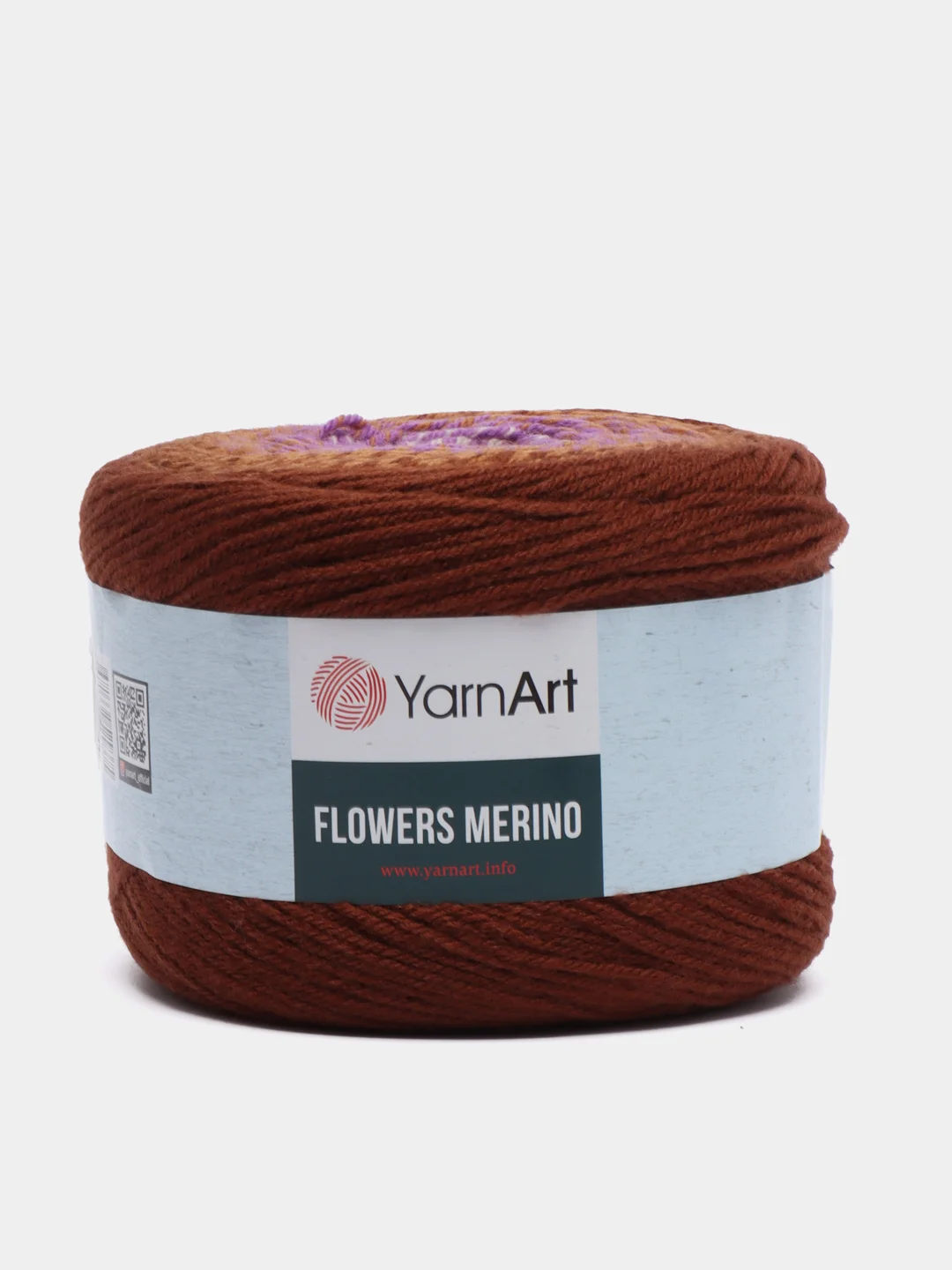 Коричневый пряжа Yarnart Flowers Merino, 590 м, 225 г
