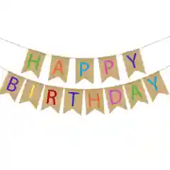 Праздничная гирлянда "Happy birthday" из джута