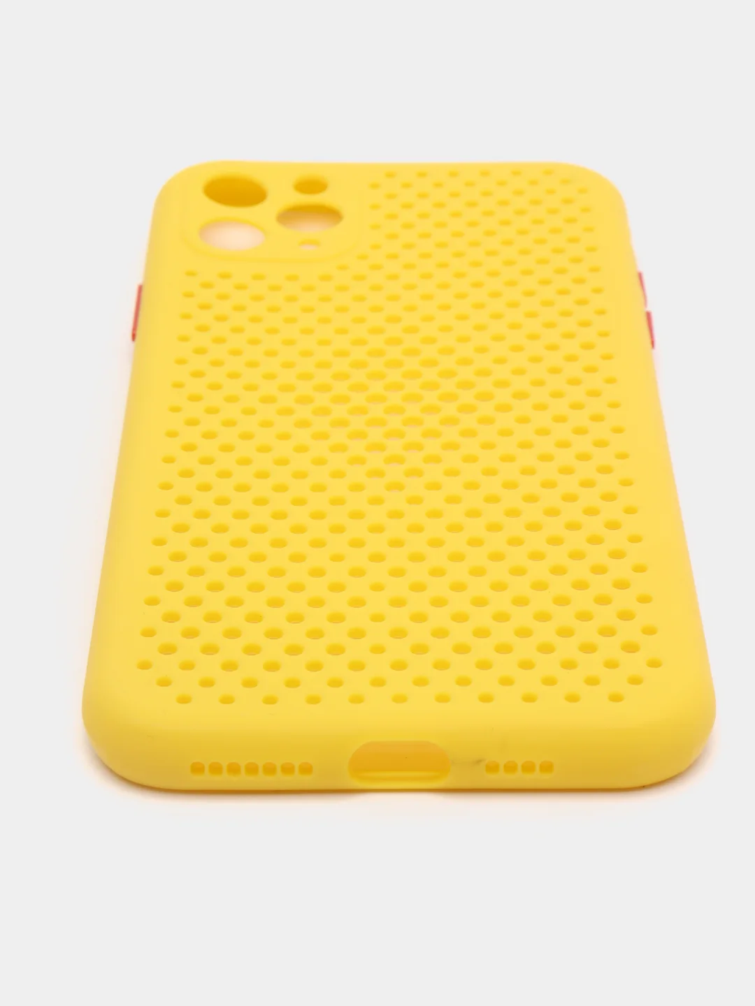 Желтый чехол силиконовый с перфорацией для Айфон iPhone 11 /11 Pro / 11 Pro Max / 12