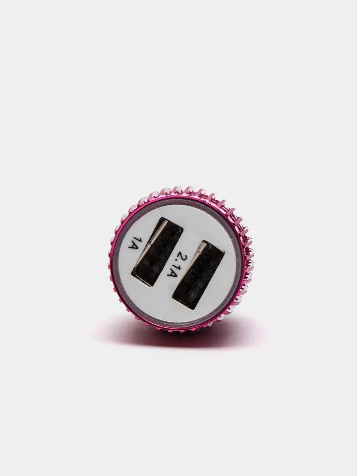 Тёмно-розовый usb - зарядник в прикуриватель авто