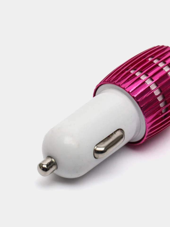 Тёмно-розовый usb - зарядник в прикуриватель авто