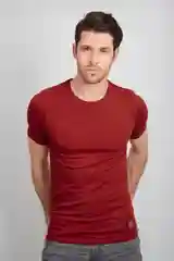 Бордовый мужская однотонная базовая футболка