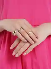 Золотой кольца женские в наборе, 3 штуки