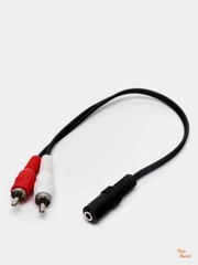 Переходник аудио кабель miniJack  3.5 мини джек гнездо -2RCA, 2 RCA тюльпана штекера