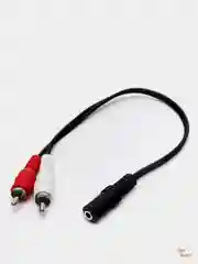 Переходник аудио кабель miniJack  3.5 мини джек гнездо -2RCA, 2 RCA тюльпана штекера
