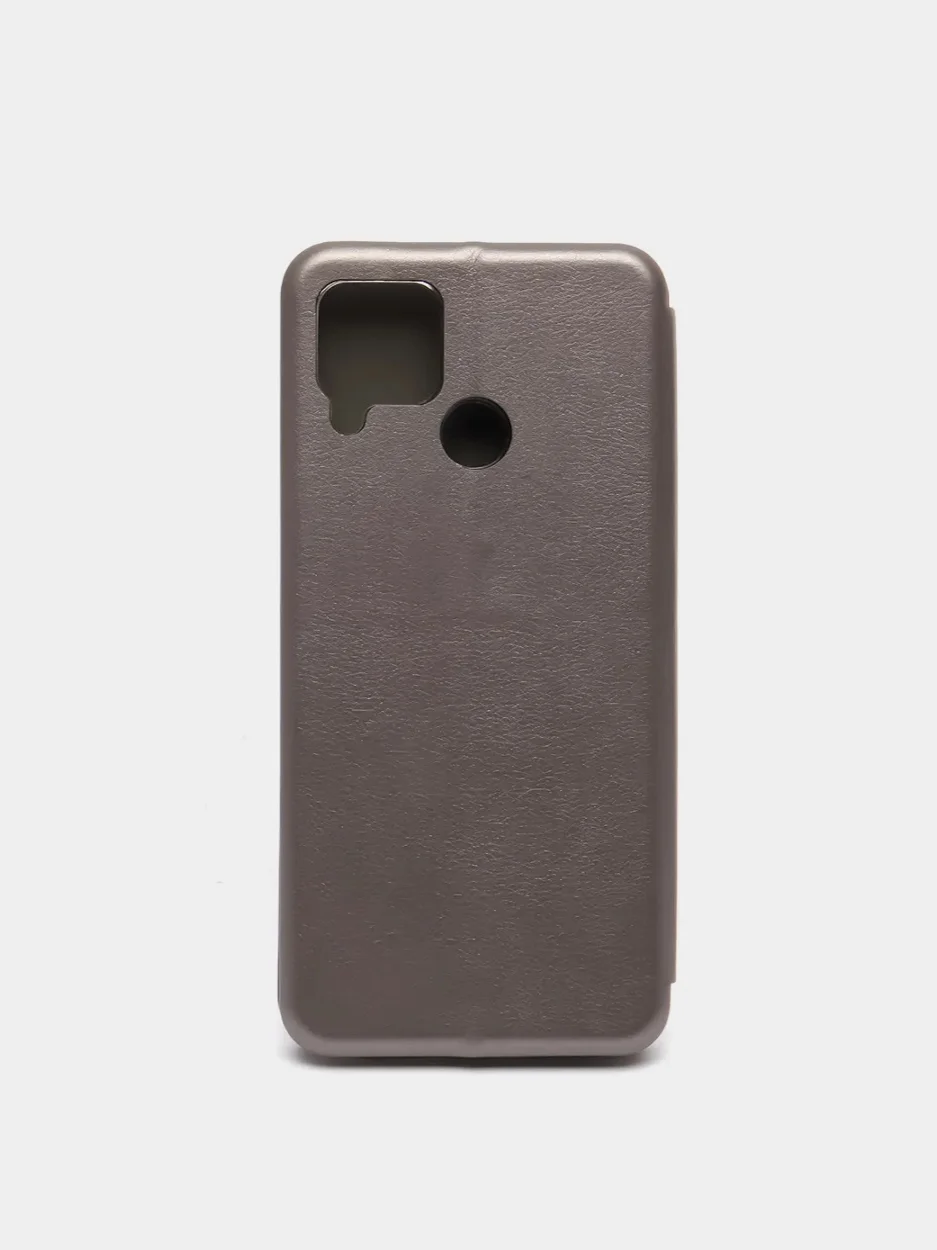 Серебряный чехол-книжка для Realme C12 / C15 / C25 / C25S