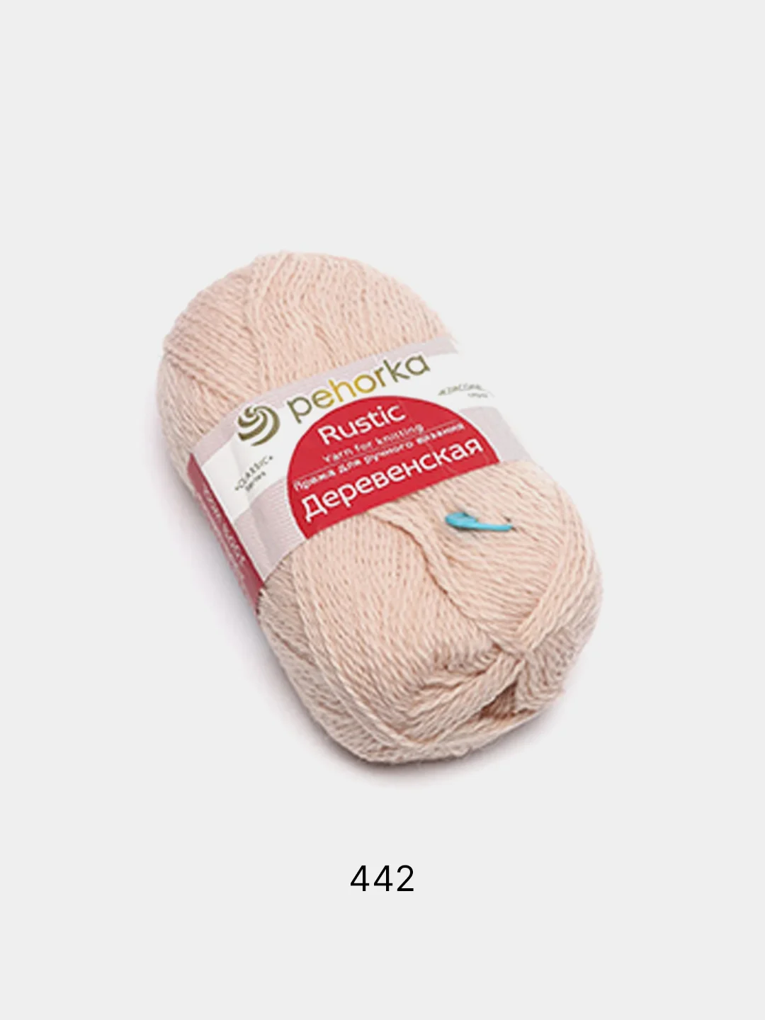 Кремовый пряжа Пехорка "Деревенская", 100% шерсть, 100 г, 250 м