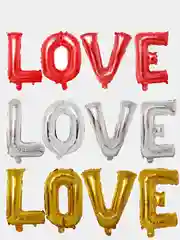 Воздушный шар надпись "Love" (Любовь), фольгированный,40 см