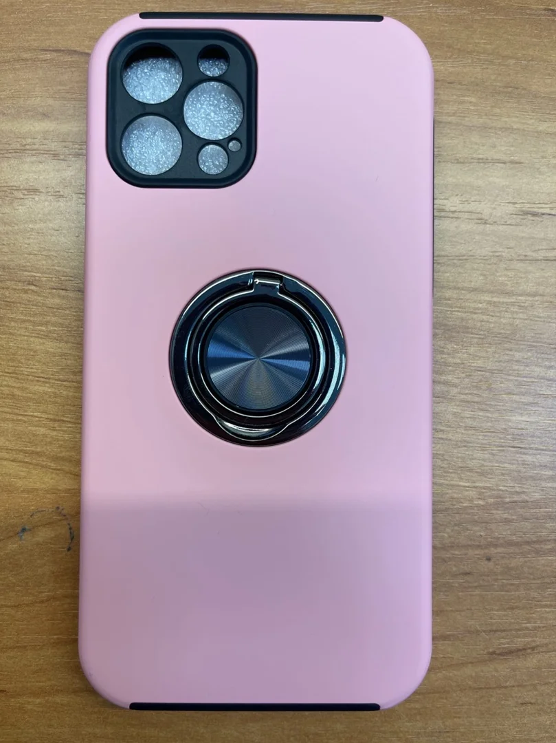 Зеленый силиконовый чехол iPhone 12 Pro Max, противоударный с магнитом и кольцом