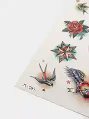 Желтый временная переводная татуировка 90 Х 190, цветы, пистолеты
