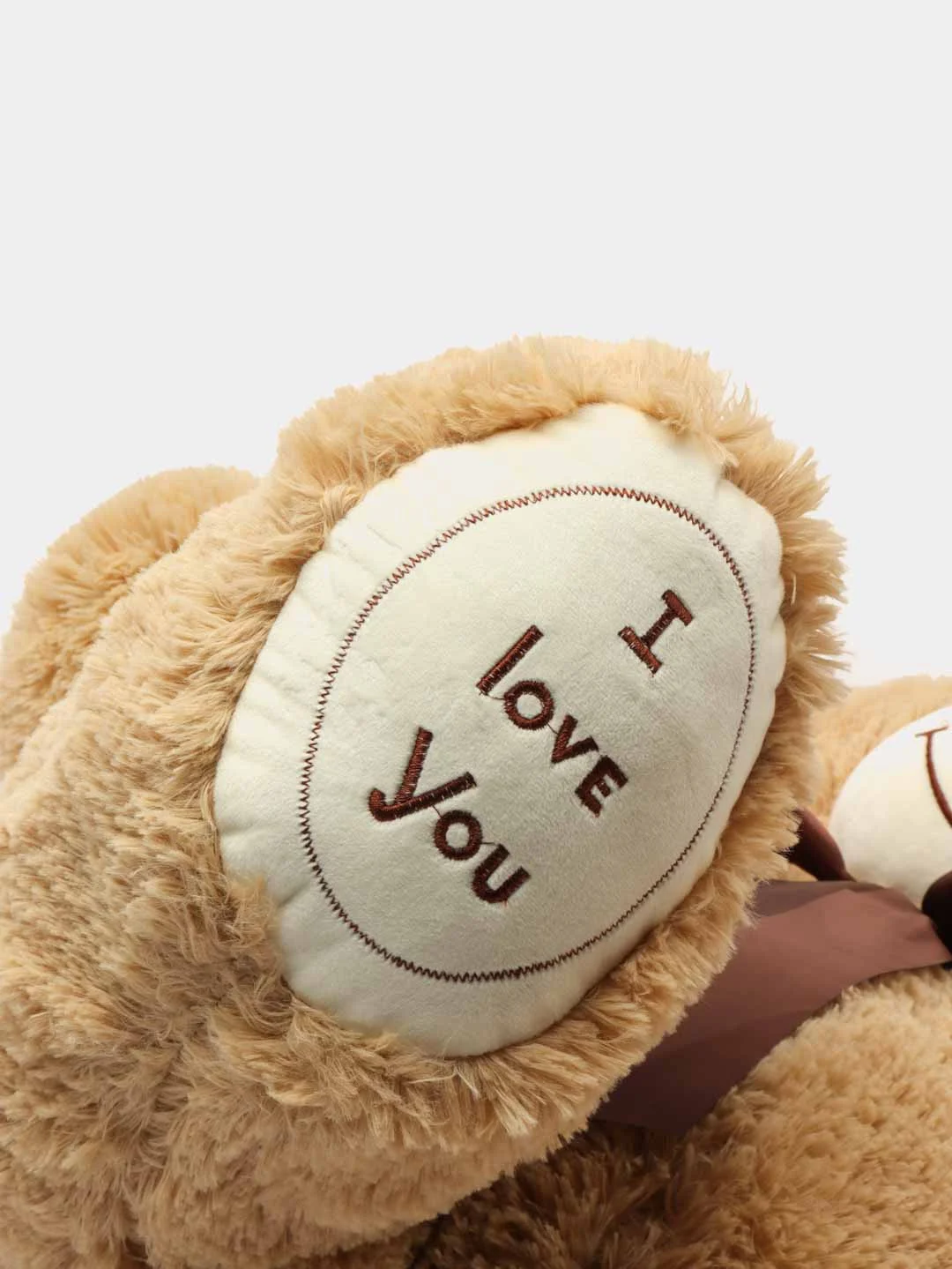 Плюшевый мишка I love you, кофейный, 110 см