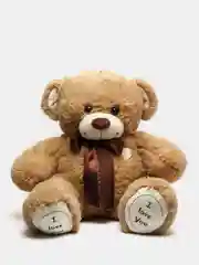 Плюшевый мишка I love you, кофейный, 110 см
