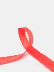 Красный репсовая лента с люрексом и атласной вставкой
