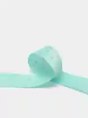 Бирюзовый лента репсовая "сердечки" с фигурным краем