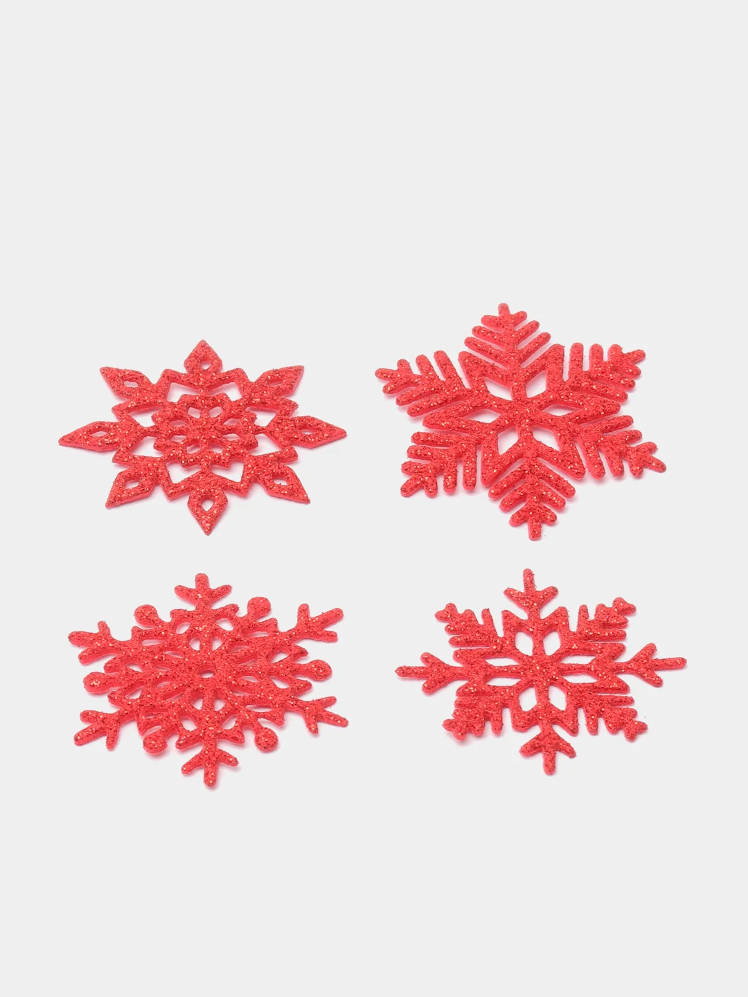 Красный блестящие снежинки из фоамирана, 5,3-4,5 см
