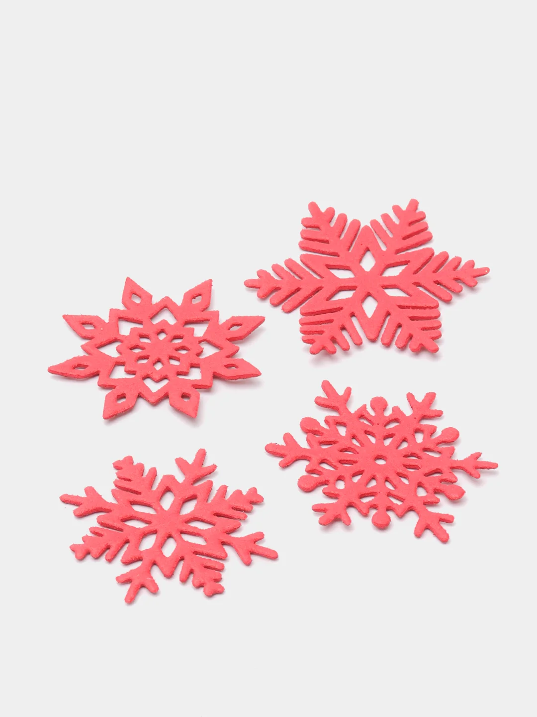 Красный блестящие снежинки из фоамирана, 5,3-4,5 см