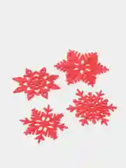 Красный блестящие снежинки из фоамирана, 5,3-4,5 см