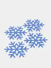 Светло-синий снежинки из фоамирана для новогоднего декора, 10,2х10,2 см