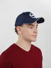 Синий меланж кепка-бейсболка в стиле Opel, унисекс