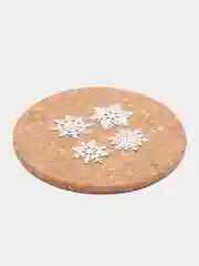 Белый блестящие снежинки из фоамирана, 5,3-4,5 см