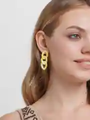 Желтый акриловые серьги-цепочки