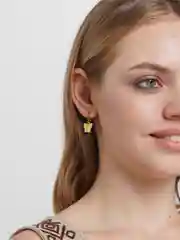 Желтый серьги "Бабочки"