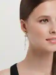 Золотой серьги с жемчугом Xuping, вечерние, длинные