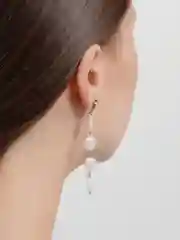 Золотой серьги с жемчугом Xuping, вечерние, длинные