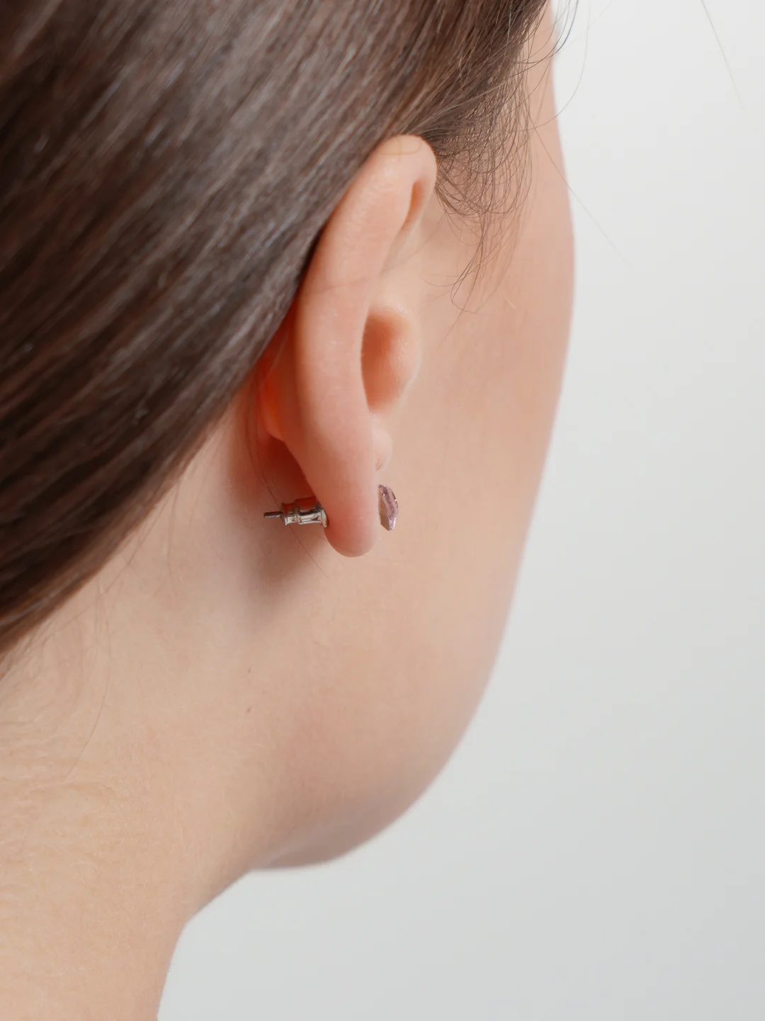 Сиреневый серьги-гвоздики Swarovski Xuping