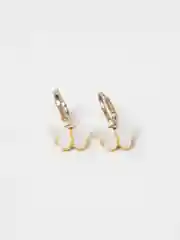 Белый серьги "Бабочки"