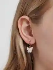 Белый серьги "Бабочки"
